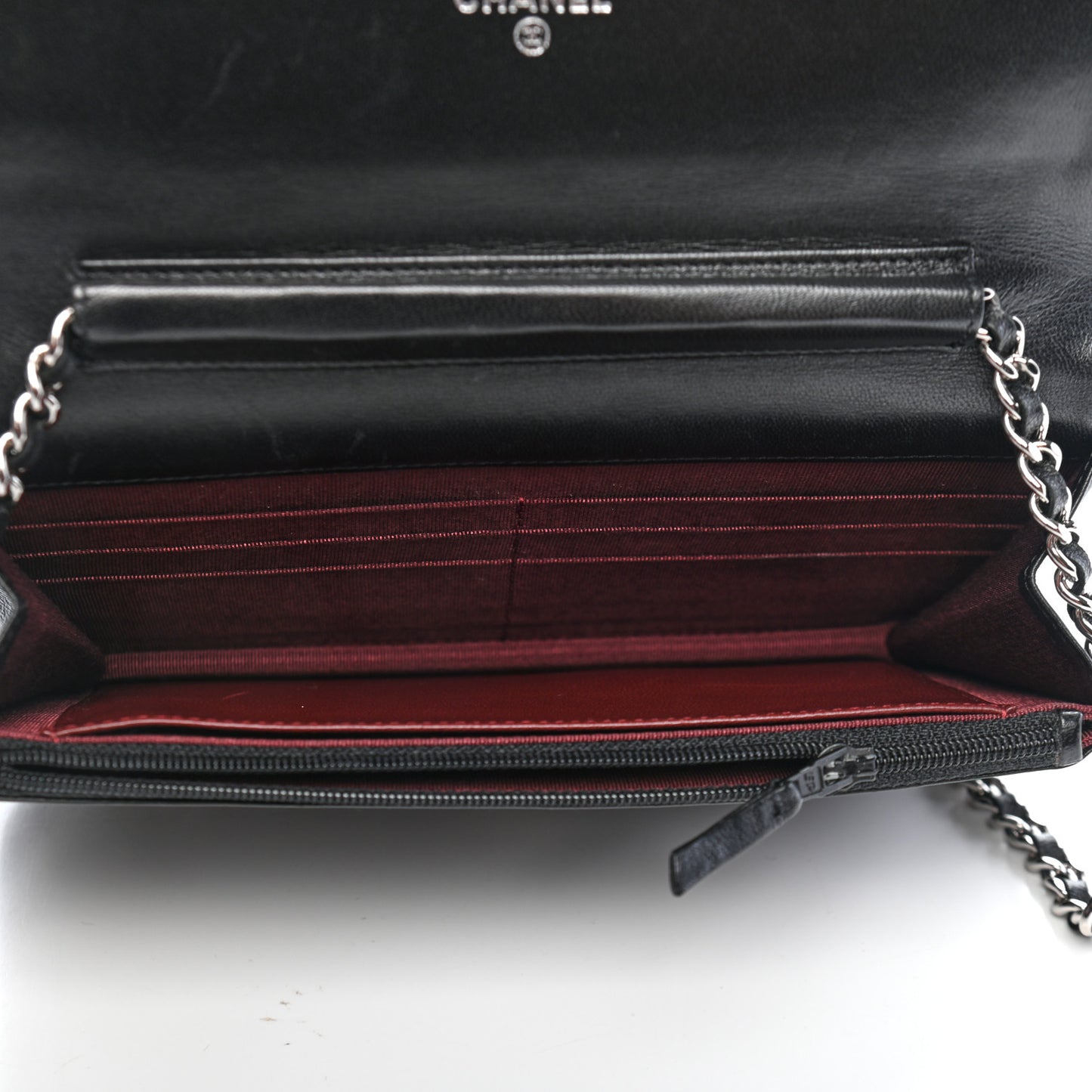 Lambskin Quilted Wallet On Chain WOC Black