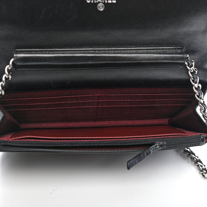 Chanel Lambskin Quilted Wallet On Chain WOC Black 4 of 9