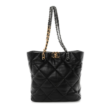 Chanel Lambskin Quilted Chanel 19 Shopping Bag Black 1 of 10