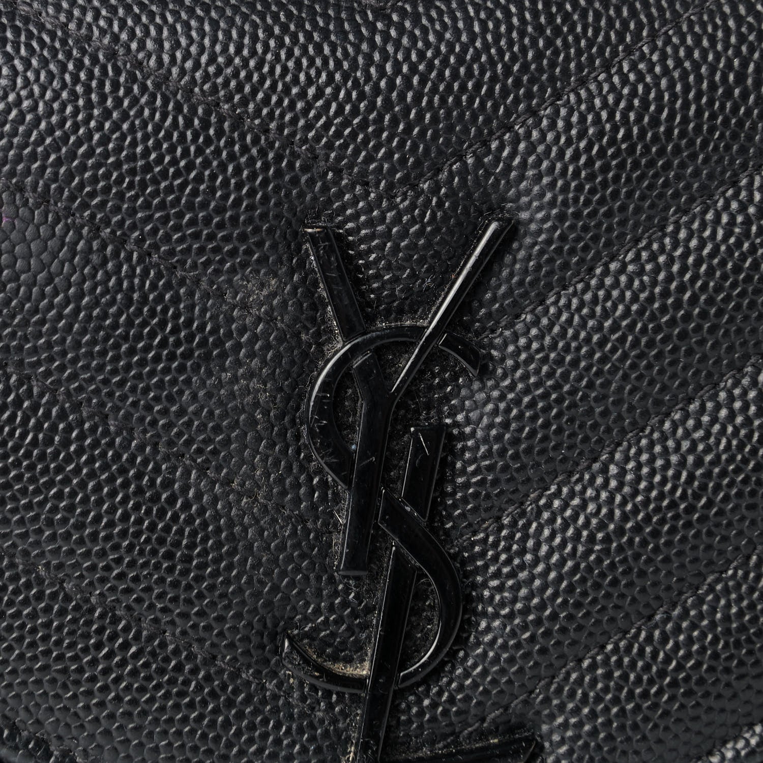 Saint Laurent Grain De Poudre Matelasse Chevron Monogram Envelope Chain Wallet Black 11 of 11