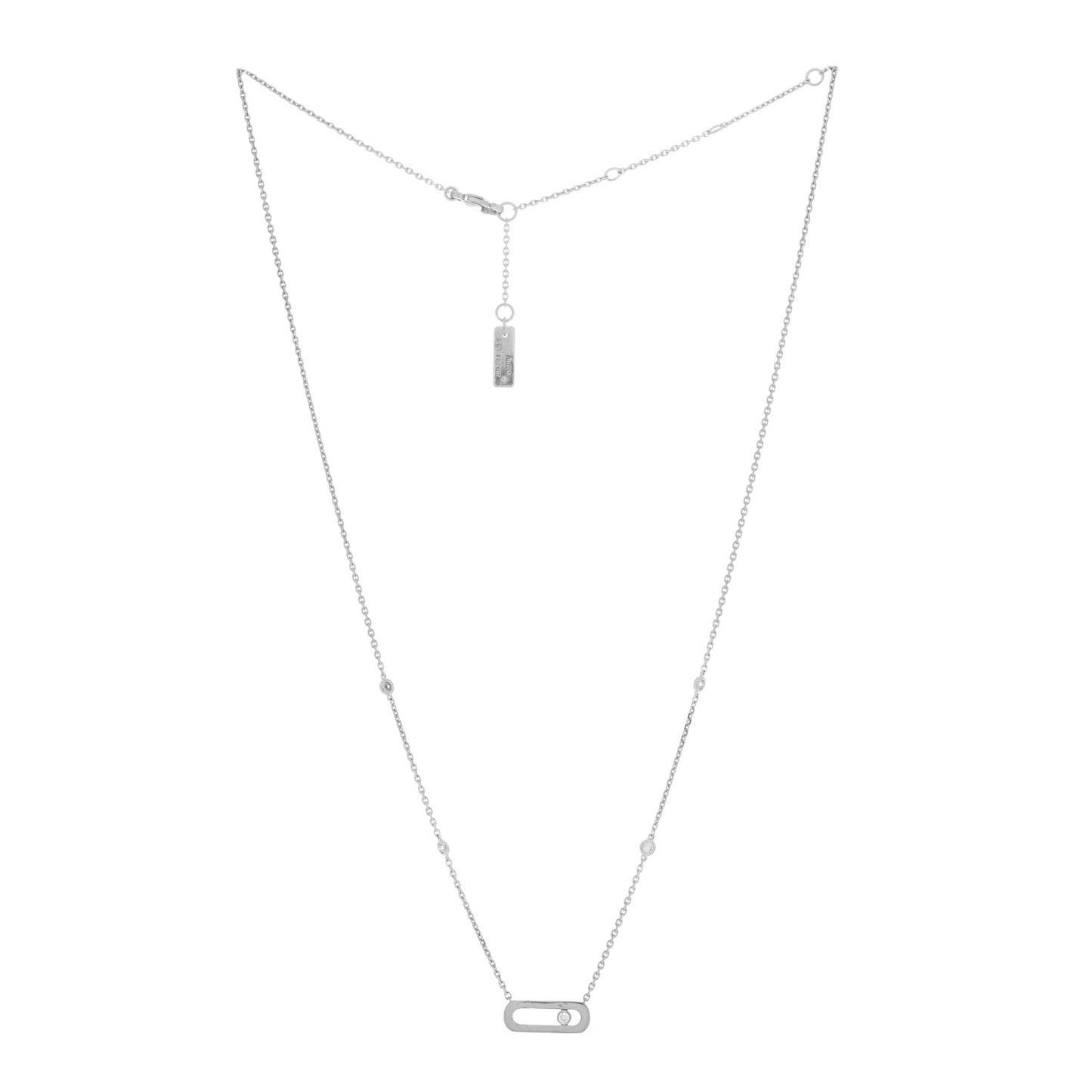 18K White Gold Diamond Move Uno Necklace