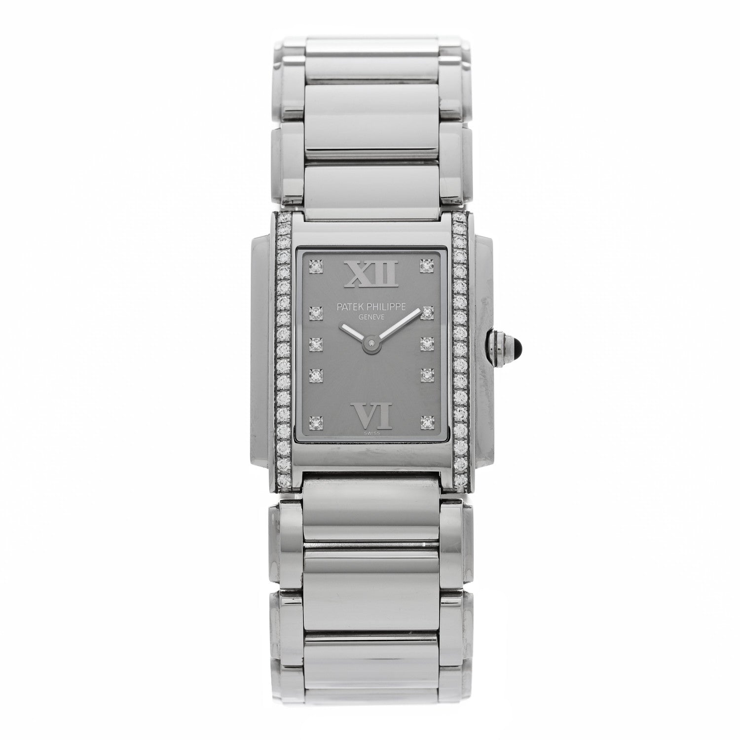 Patek Philippe Stainless Steel Diamond 25mm Twenty-4 Quartz Watch Eternal Gray 4910/10A-010 1 of 5