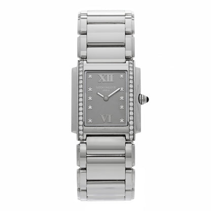 Patek Philippe Stainless Steel Diamond 25mm Twenty-4 Quartz Watch Eternal Gray 4910/10A-010 1 of 5