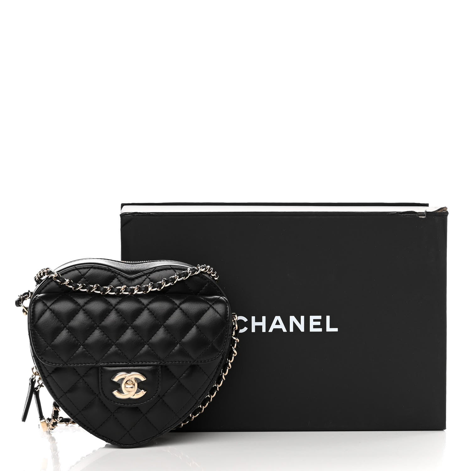 Chanel Lambskin Quilted CC In Love Heart Bag Black 11 of 11
