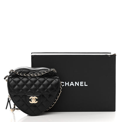 Chanel Lambskin Quilted CC In Love Heart Bag Black 11 of 11