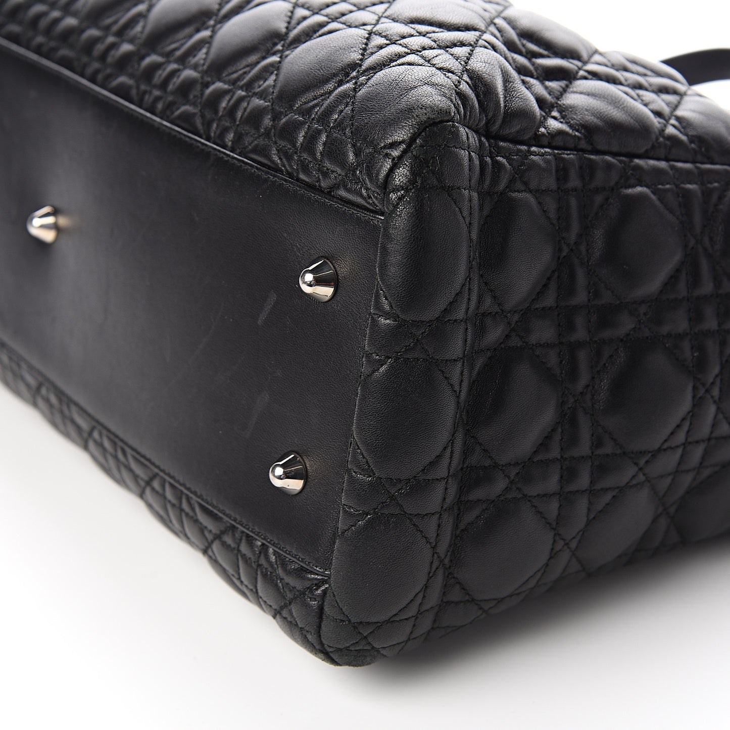 Lambskin Cannage Medium Dior Soft Shopping Tote Black