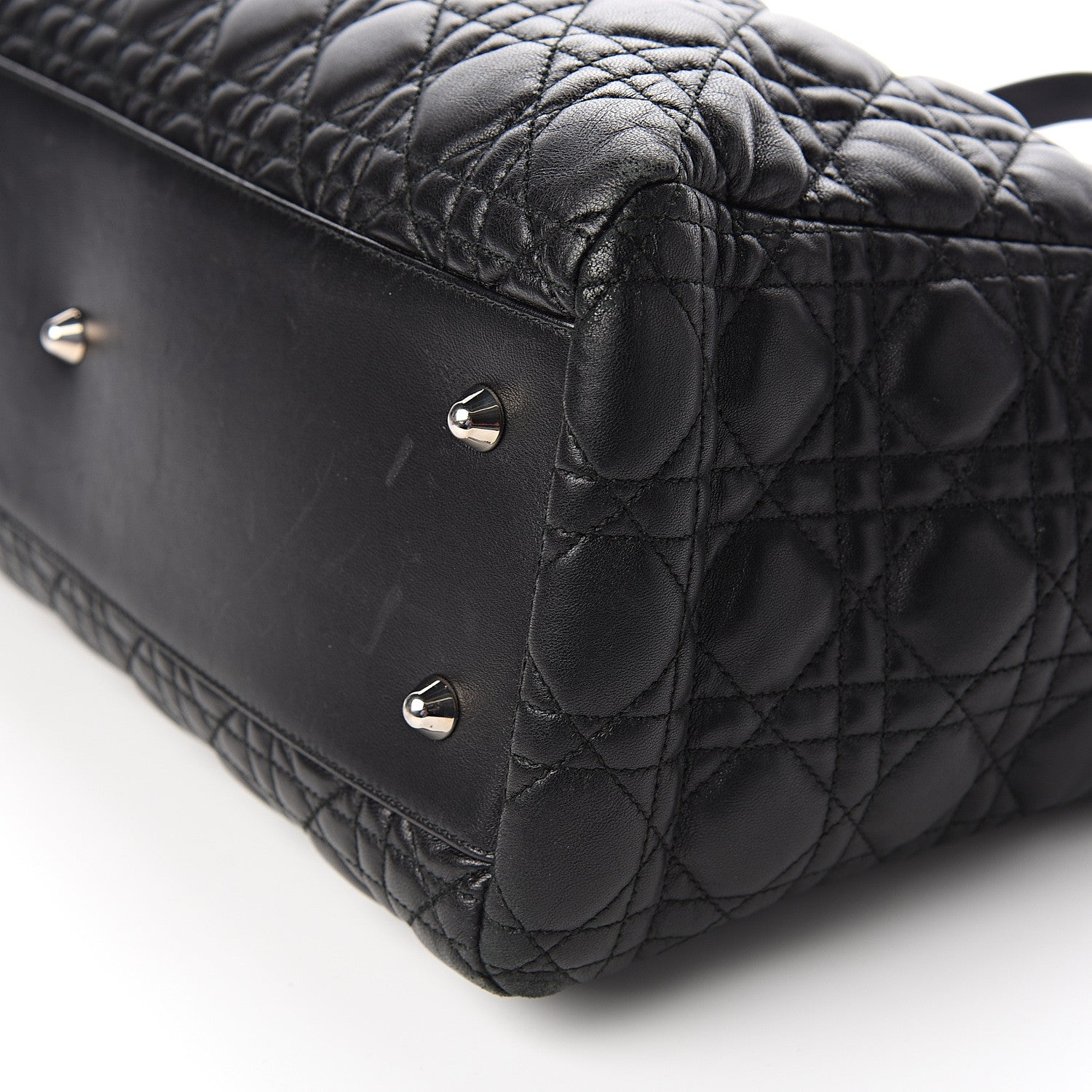 Christian Dior Lambskin Cannage Medium Dior Soft Shopping Tote Black 10 of 12