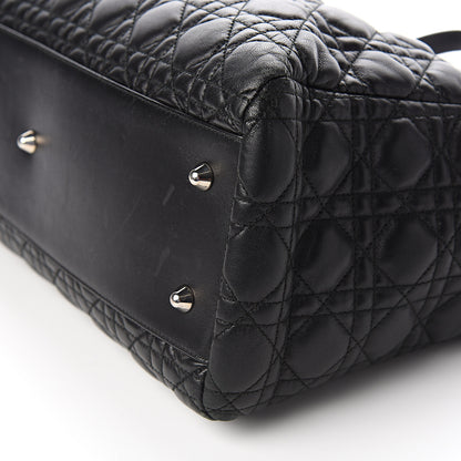 Christian Dior Lambskin Cannage Medium Dior Soft Shopping Tote Black 10 of 12