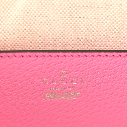 Gucci X PALACE GG Supreme Monogram Palace Textured Dollar Calfskin Shoulder Bag Pink Pale Rose Palace 6 of 11