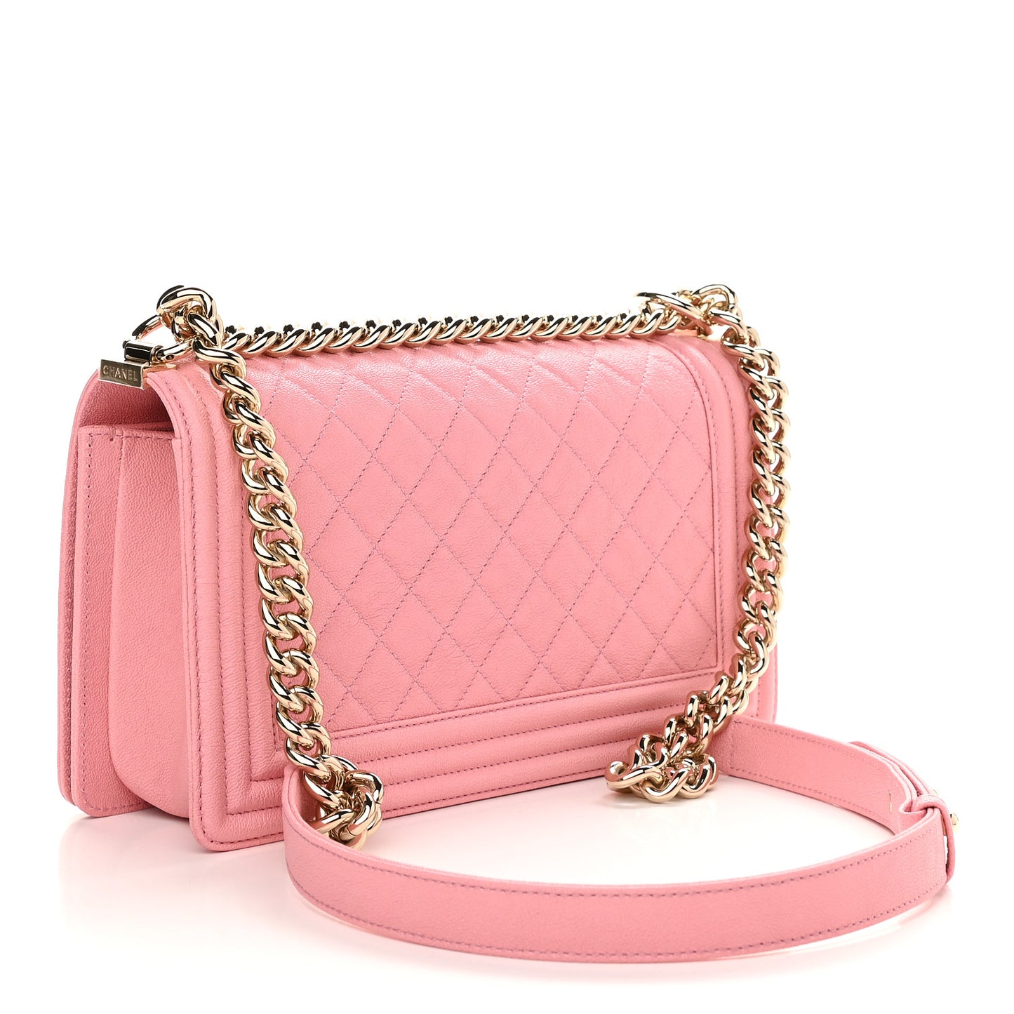 Caviar Quilted Medium Boy Flap Pink