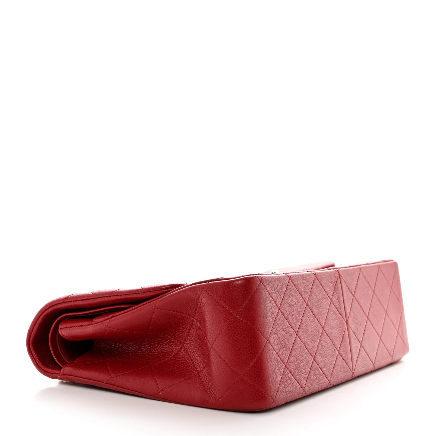 Caviar Quilted Jumbo Double Flap Dark Red