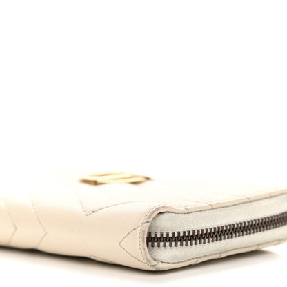 Gucci Calfskin Matelasse GG Marmont Zip Around Wallet White 9 of 12