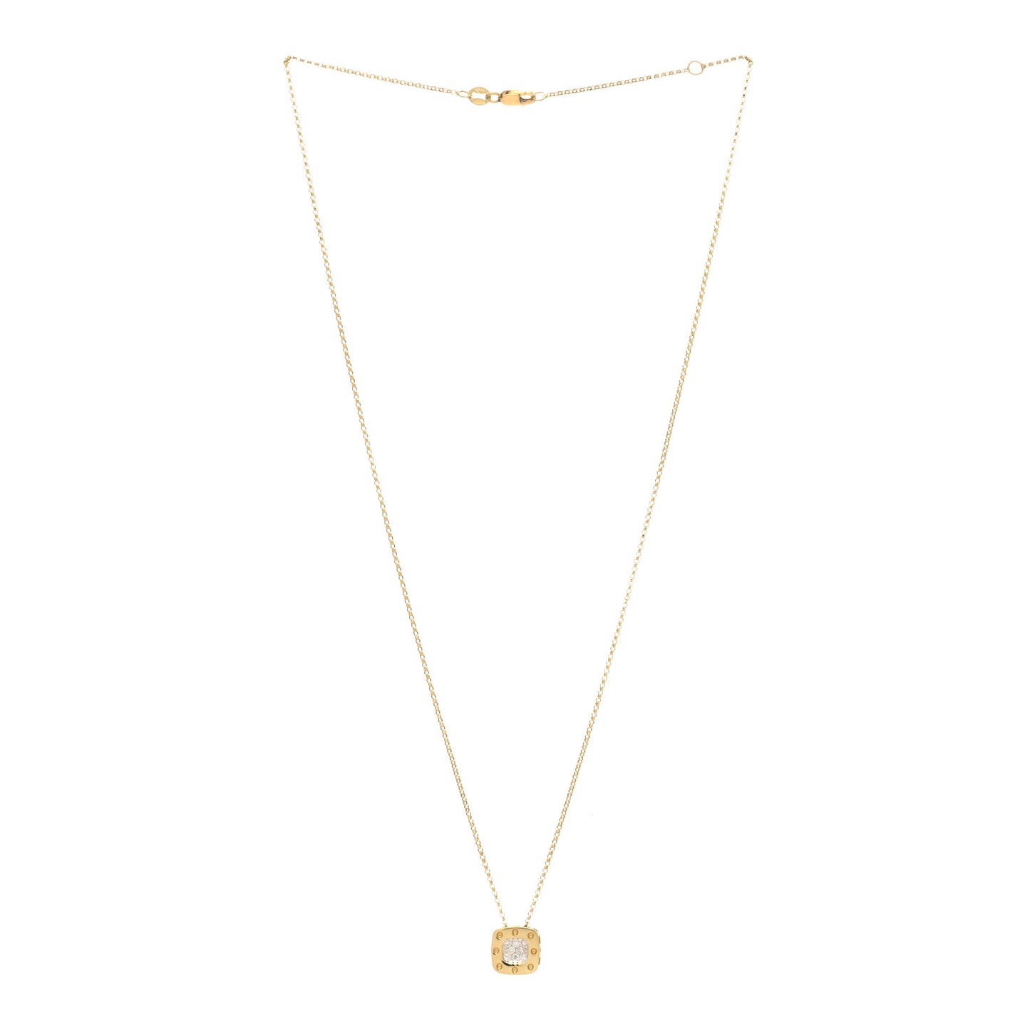 18K Yellow Gold Diamond Pois Mois Pendant Necklace