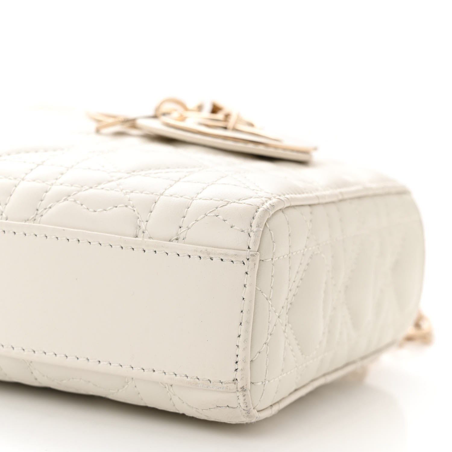 Christian Dior Lambskin Cannage Heart Medium Lady D-Joy White 10 of 17