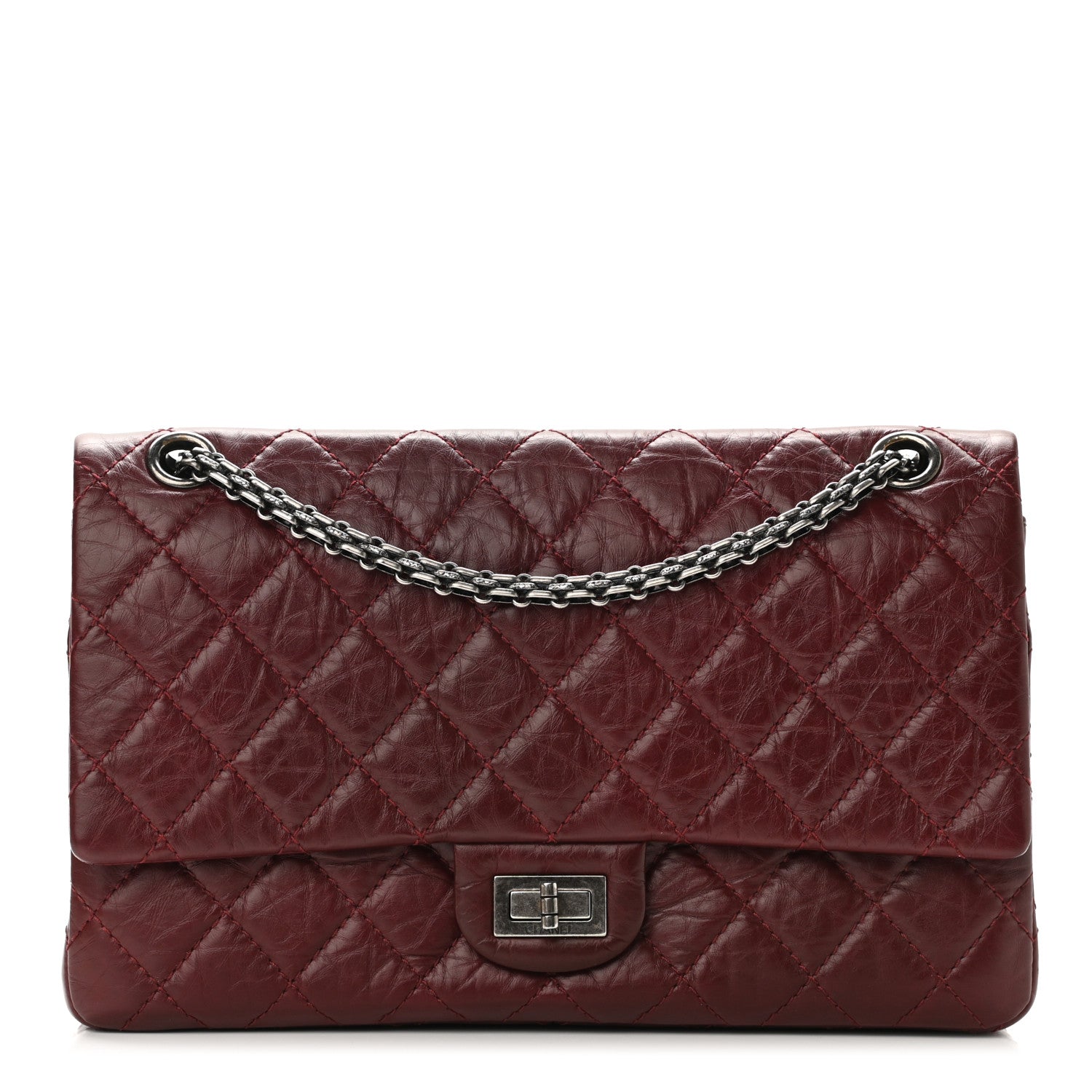 Chanel Aged Calfskin Quilted 2.55 Reissue 226 Flap Dark Burgundy 1 of 11