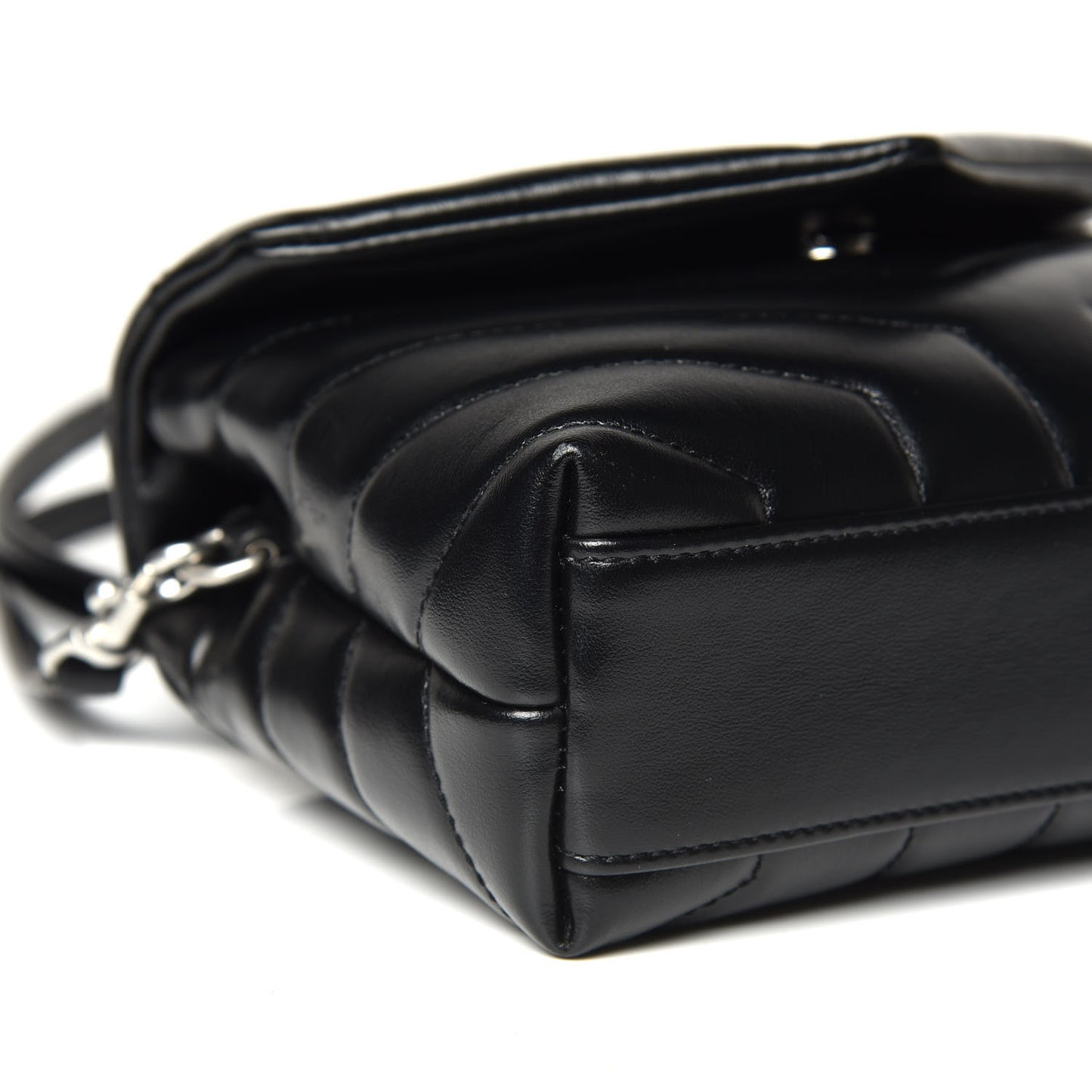 Calfskin Y Quilted Monogram Toy Loulou Crossbody Bag Black