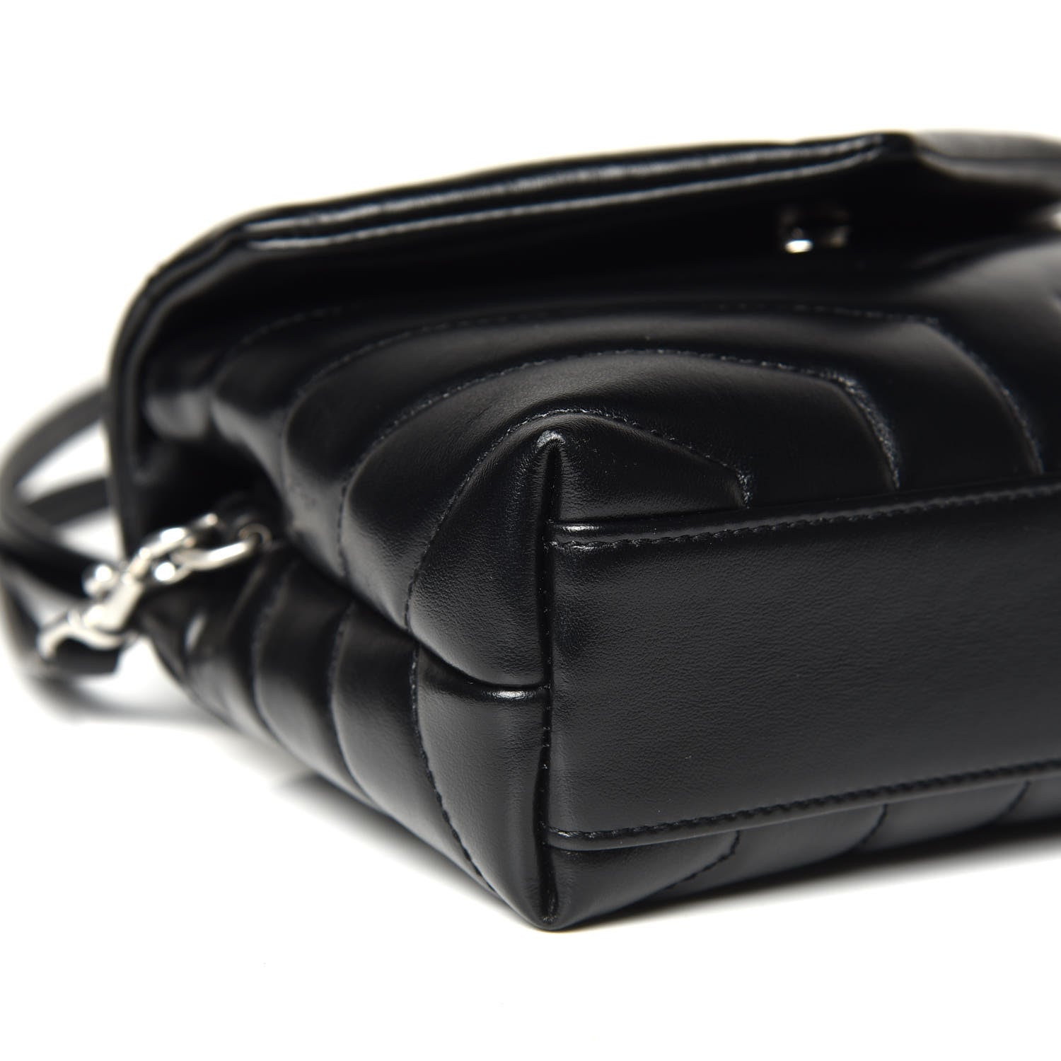 Saint Laurent Calfskin Y Quilted Monogram Toy Loulou Crossbody Bag Black 8 of 10
