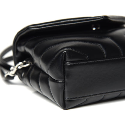 Saint Laurent Calfskin Y Quilted Monogram Toy Loulou Crossbody Bag Black 8 of 10