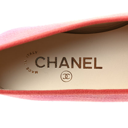 Chanel Fabric Cap Toe CC Ballerina Flats 36.5 Coral Pink Orange 7 of 9