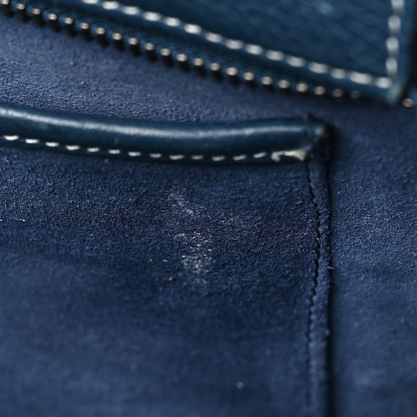 Drummed Calfskin Nano Luggage Petrol