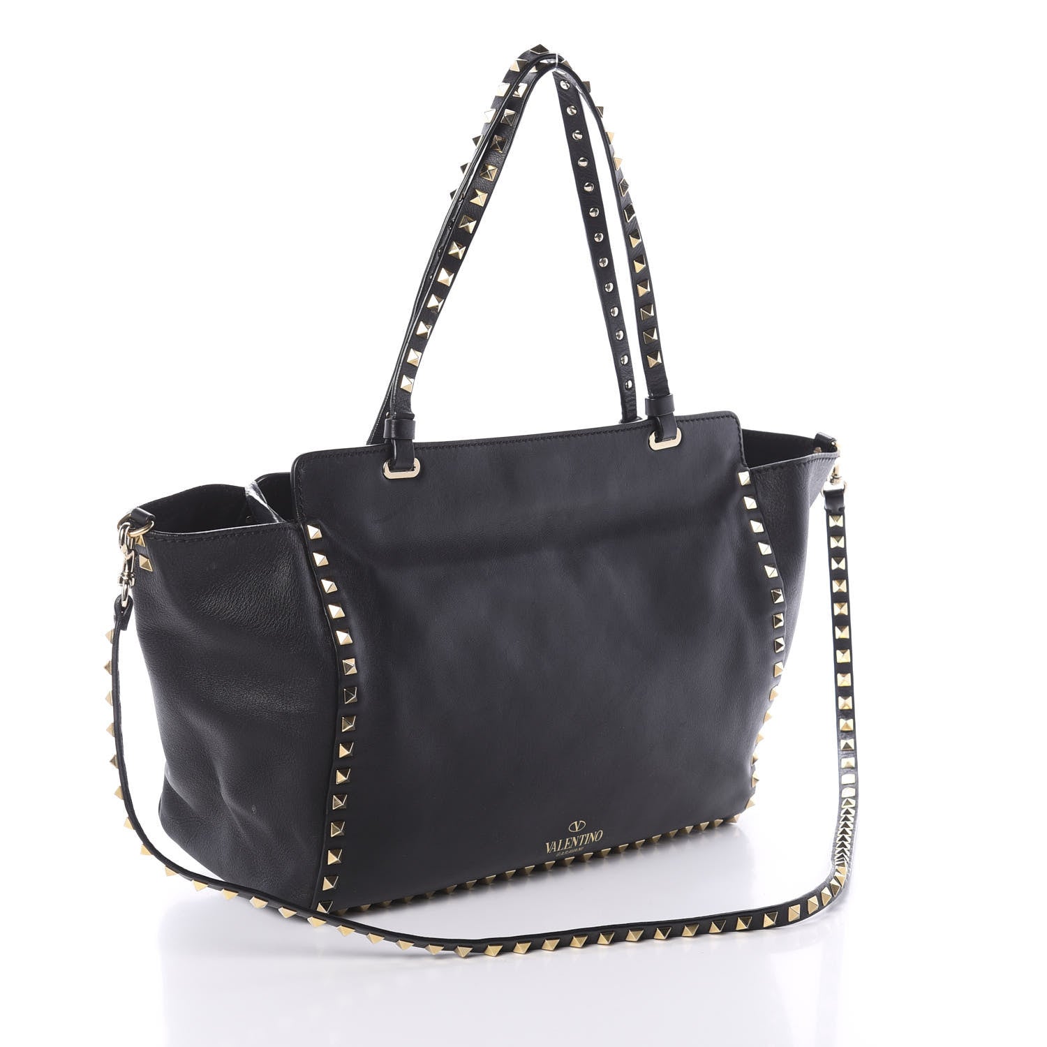 Valentino Garavani Vitello Medium Rockstud Tote Black 4 of 9