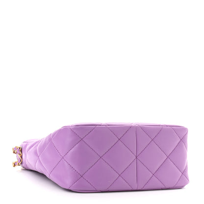 Chanel Lambskin Quilted Small Pick Me Up Hobo Purple 4 of 10