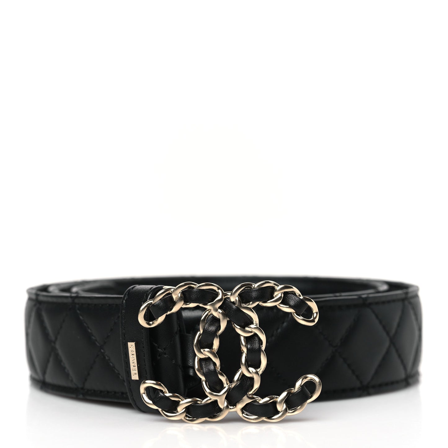 Lambskin Quilted CC Chain Belt 85 34 Black