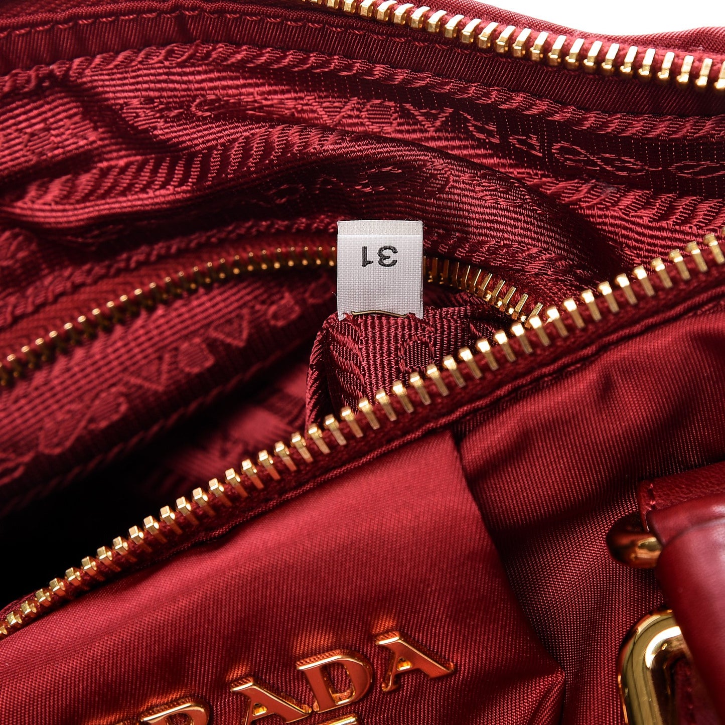 Tessuto Nylon Soft Calf Shopping Satchel Cherry