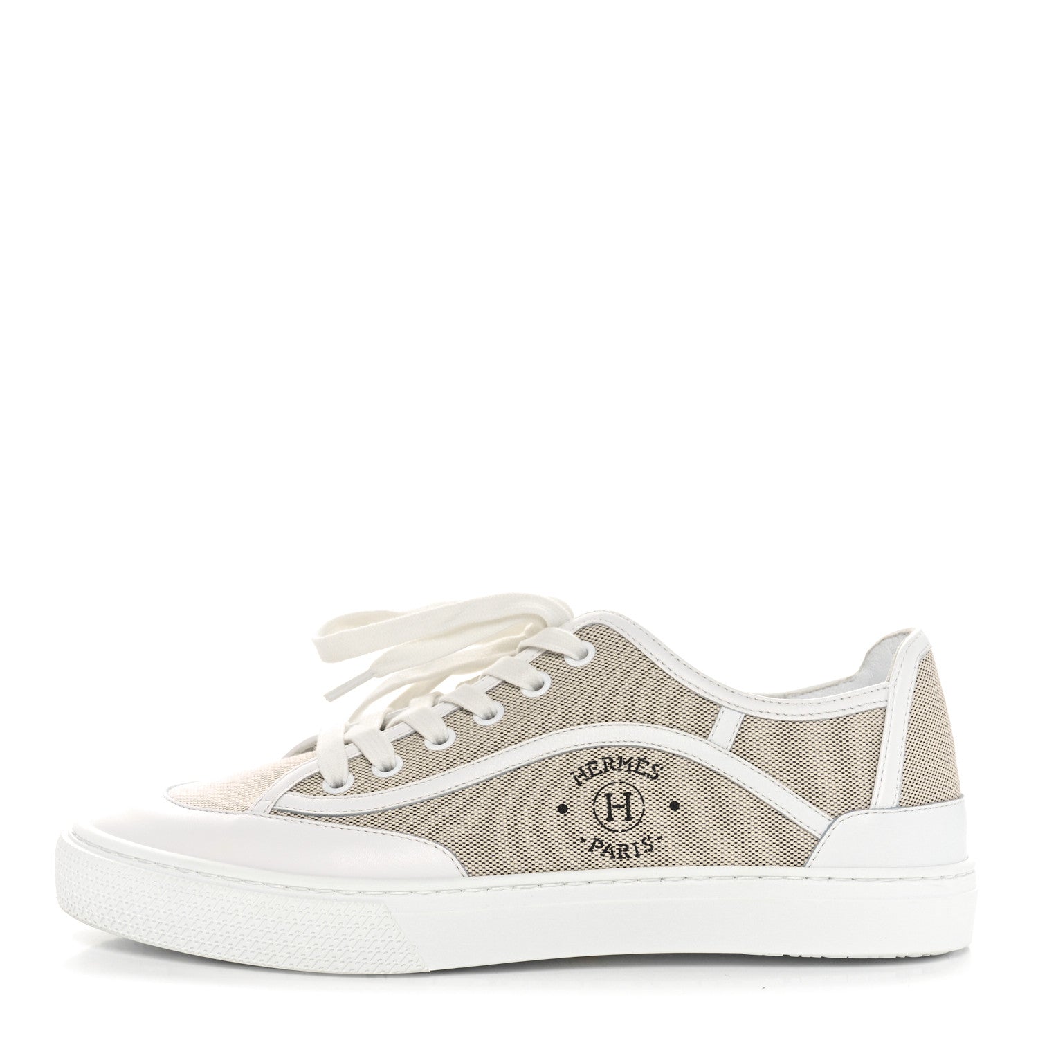 Hermes Canvas Calfskin Get Sneakers 39.5 Prunoir Blanc 1 of 7
