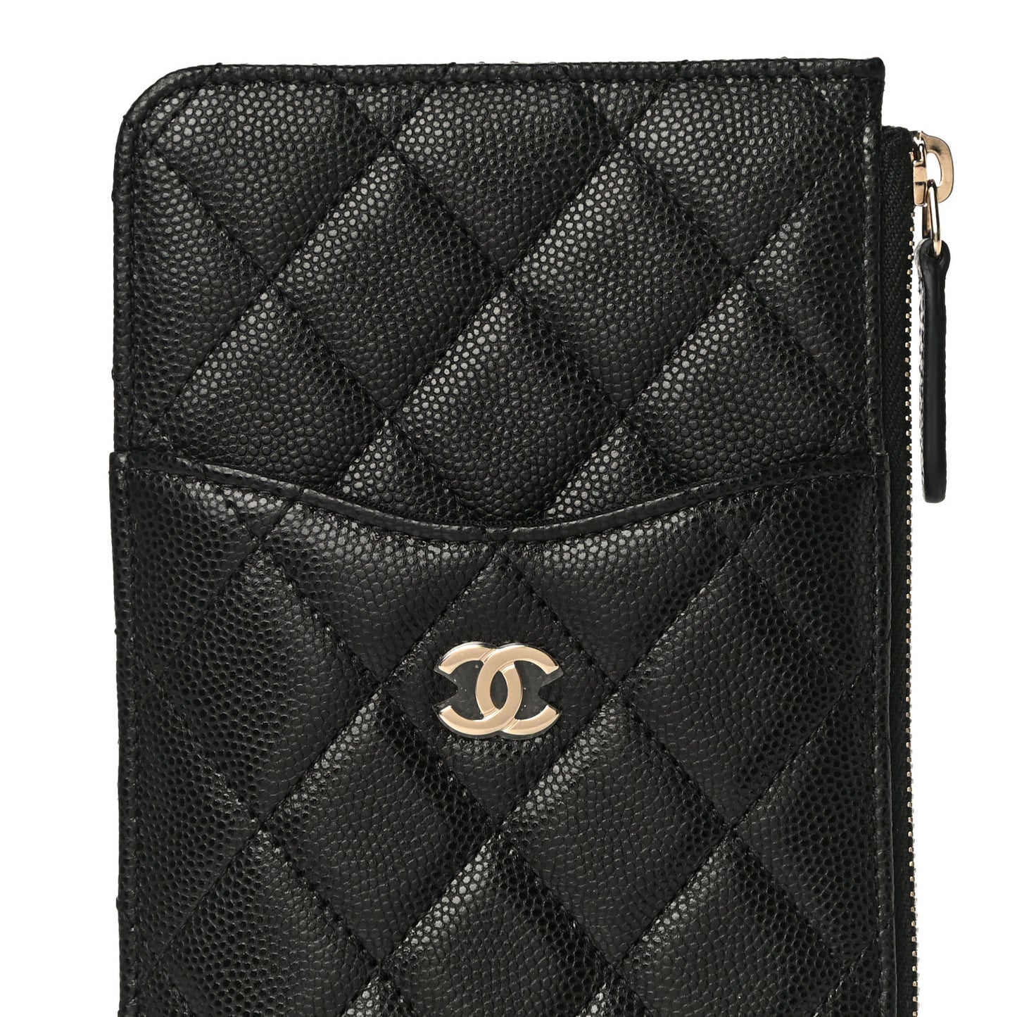 Caviar Quilted Classic iPhone Pouch Black