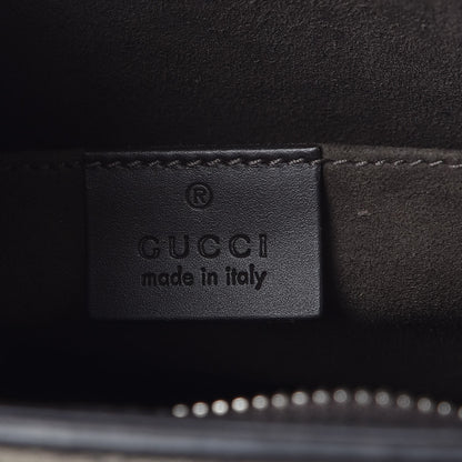 Gucci GG Supreme Monogram Selleria Calfskin Web New Web Cosmetic Case Beige Ebony Cocoa 6 of 10