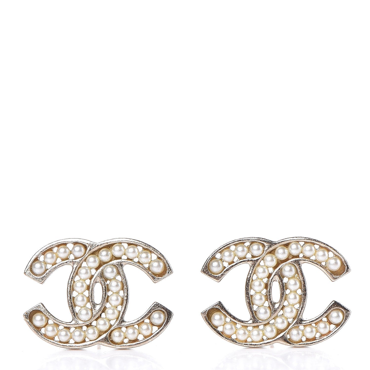 Chanel Pearl CC Earrings Gold 1 of 5