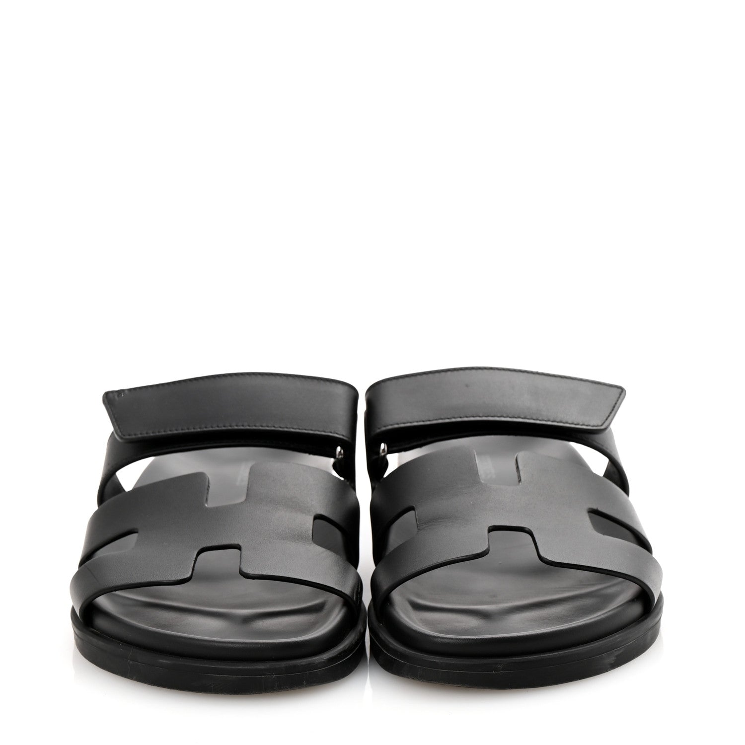Hermes Calfskin Womens Chypre Sandals 38 Black 3 of 11