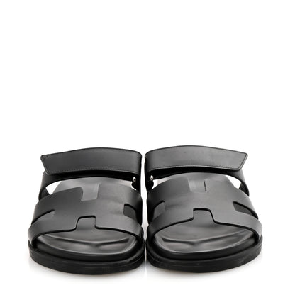 Hermes Calfskin Womens Chypre Sandals 38 Black 3 of 11