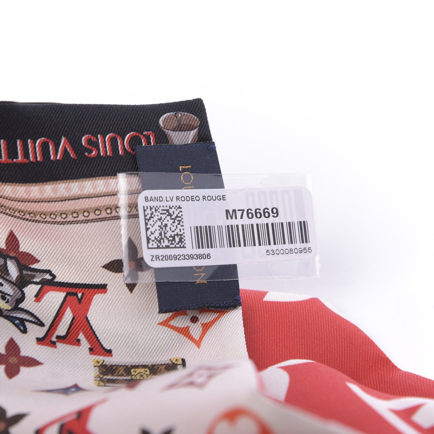 Silk Monogram Rodeo Bandeau Red