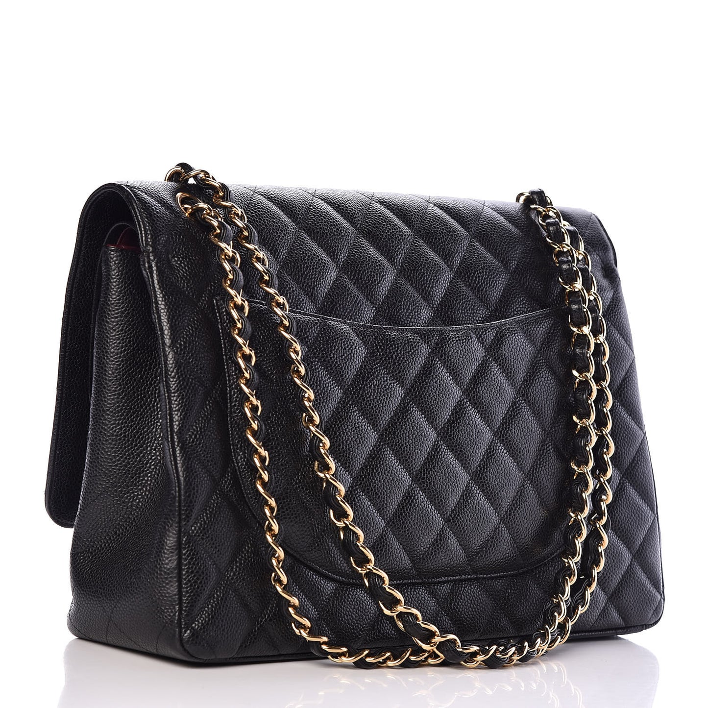 Caviar Quilted Maxi Double Flap Black