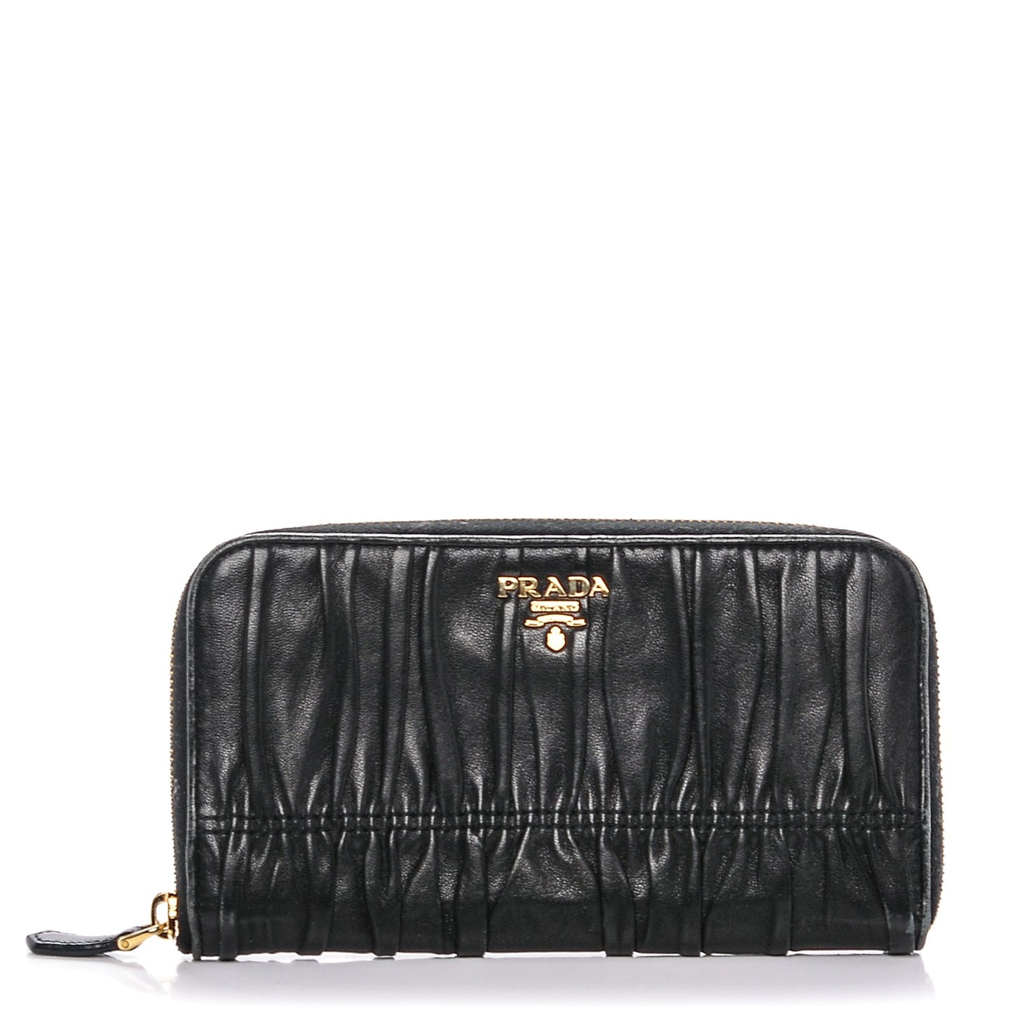 Nappa Gaufre Zip Around Wallet Nero Black