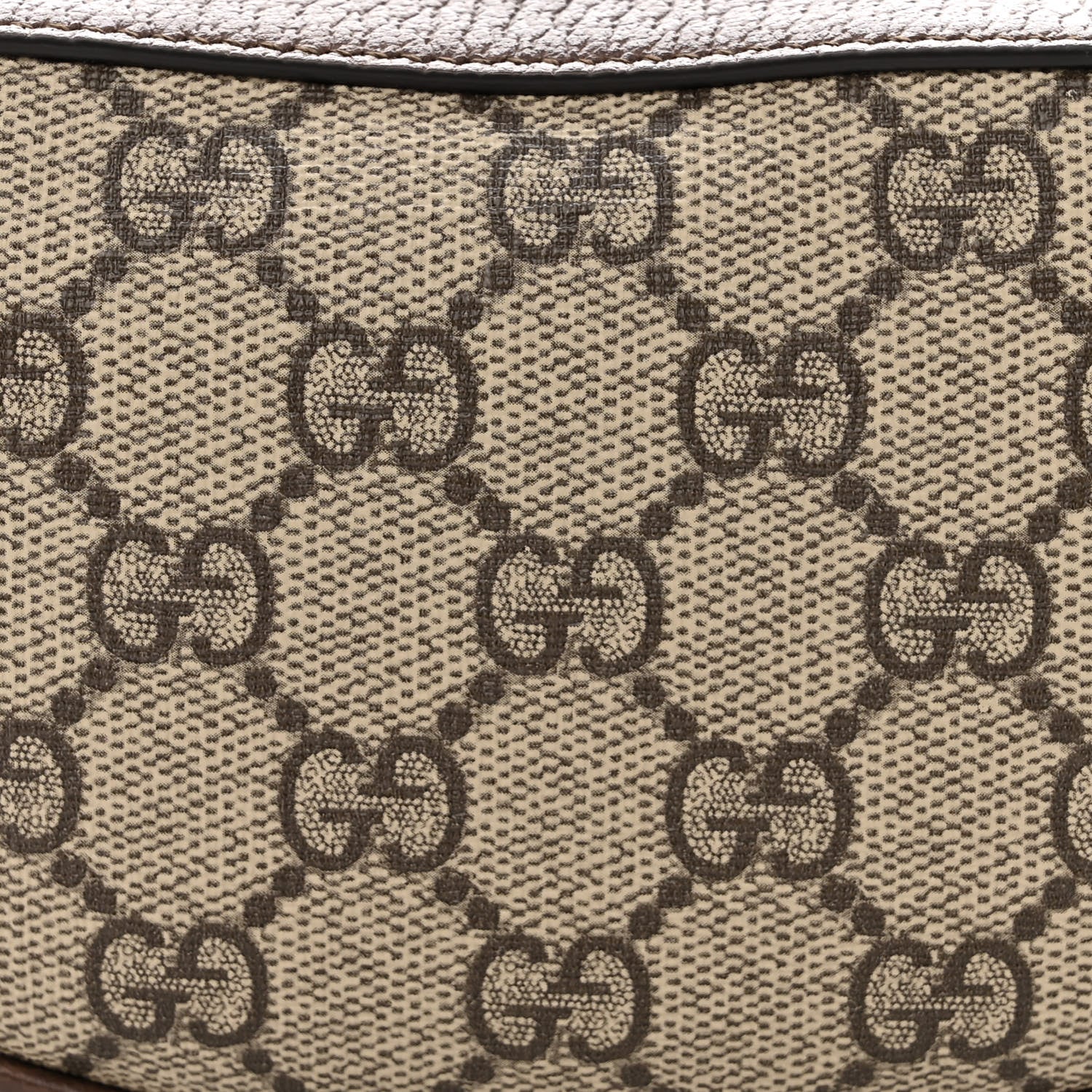 Gucci GG Supreme Monogram Textured Calfskin Web Mini Ophidia Half Moon Hobo Beige Ebony New Acero 8 of 11