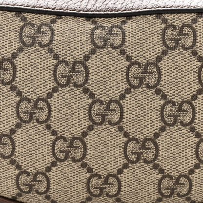 Gucci GG Supreme Monogram Textured Calfskin Web Mini Ophidia Half Moon Hobo Beige Ebony New Acero 8 of 11