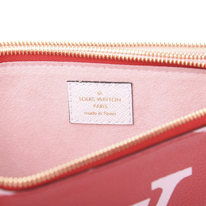 Louis Vuitton Monogram Giant Double Zip Pochette Rouge 7 of 9