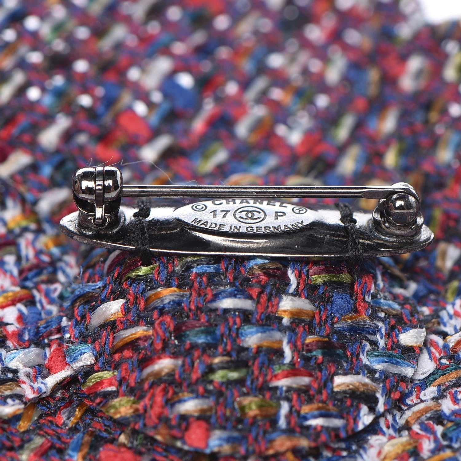 Chanel Tweed Camellia Brooch Multicolor 4 of 5