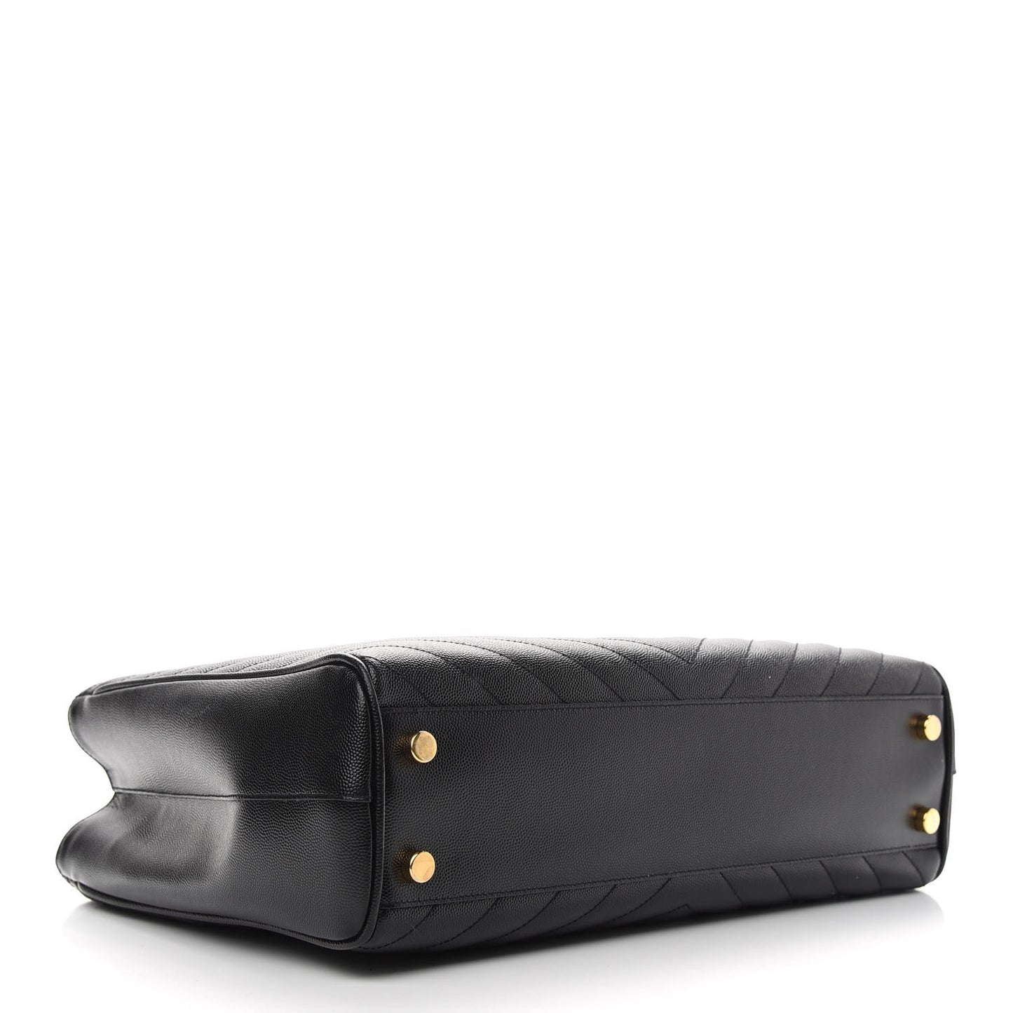 Grain De Poudre Matelasse Chevron Monogram Shopping Bag Black