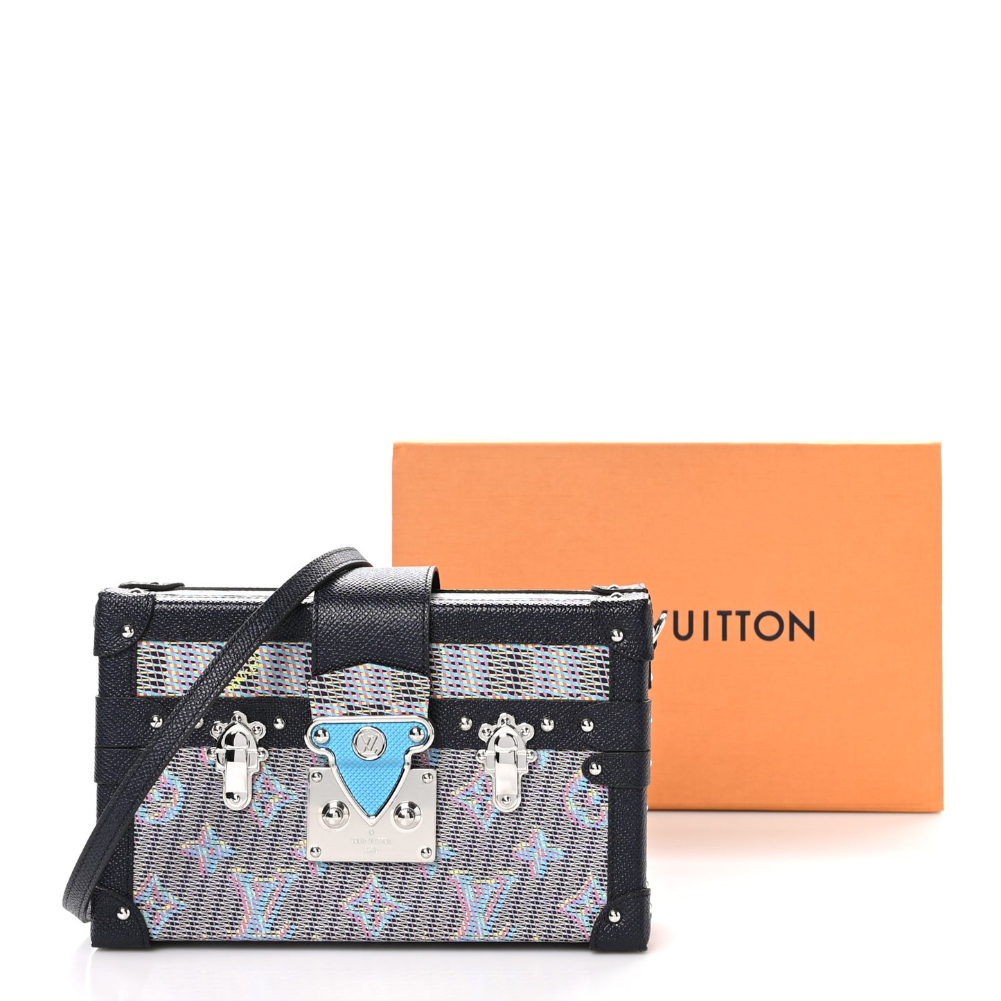 Calfskin Monogram LV Pop Petite Malle Blue