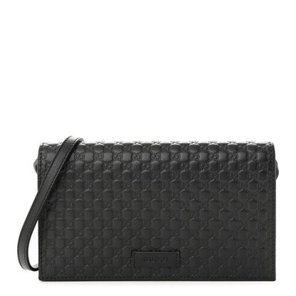 Gucci Microguccissima Crossbody Wallet Black 1 of 10