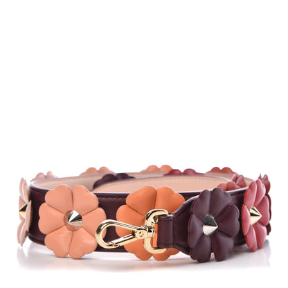 Fendi Vitello Dolce Flowerland Bi-Color Studded Strap You Bordeaux Plaster Multicolor 1 of 4