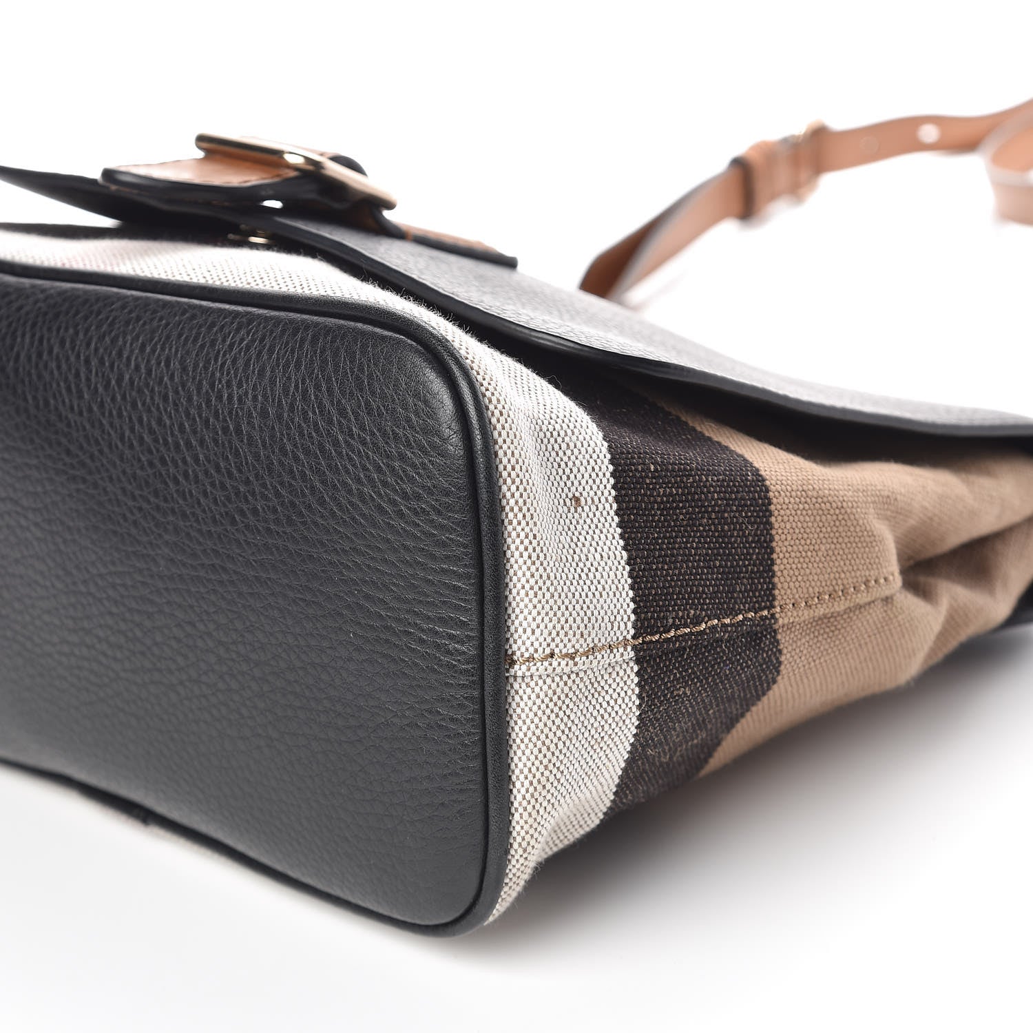 Burberry Mega Check Grainy Calfskin Gowan Messenger Bag Black 8 of 10