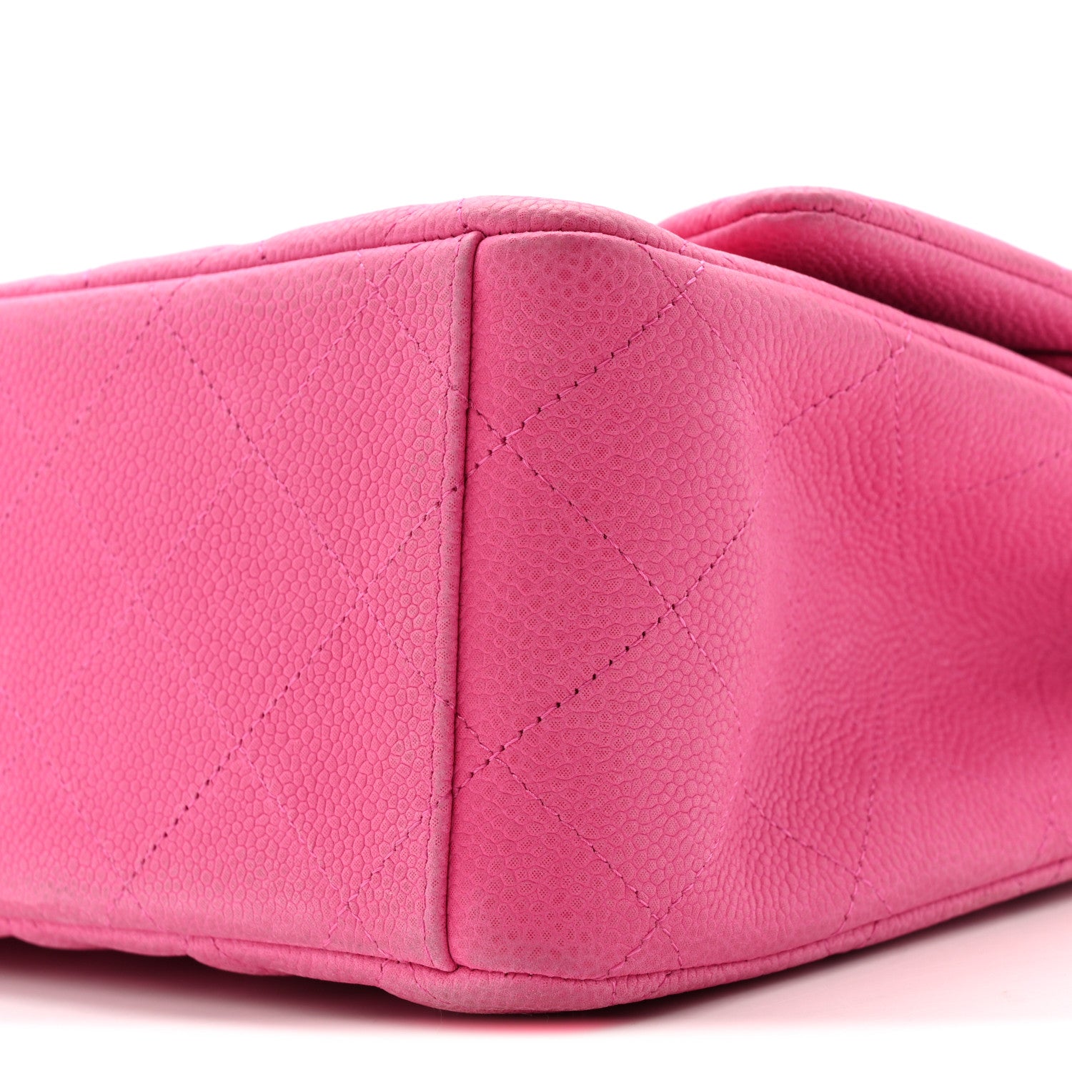 Chanel Iridescent Caviar Quilted Maxi Double Flap Hot Pink 10 of 13
