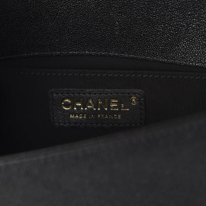 Chanel Caviar Chevron Quilted Small Boy Flap Black 7 of 10