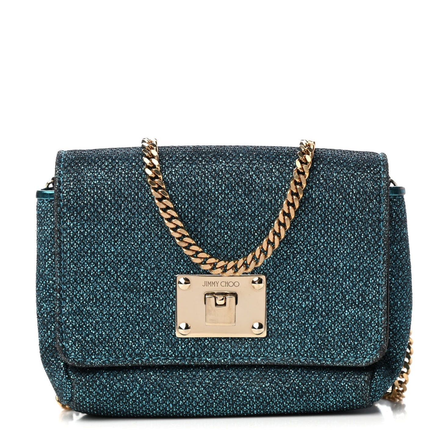 Lame Glitter Mini Ruby Chain Crossbody Blue