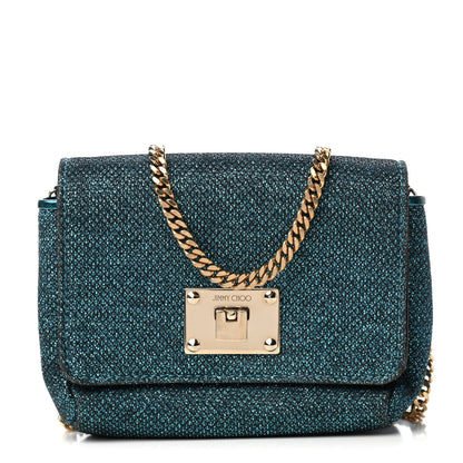 Jimmy Choo Lame Glitter Mini Ruby Chain Crossbody Blue 1 of 9
